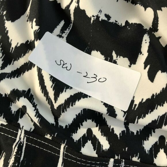 Swimsuits For All Tankini Swim Top Black White - Picture 4 of 8